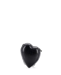 Pre-Owned Saint Laurent Love Heart Chain Box Clutch Embossed Leather