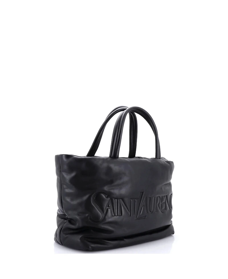 Pre-Owned Saint Laurent Debossed Logo Tote Padded Leather