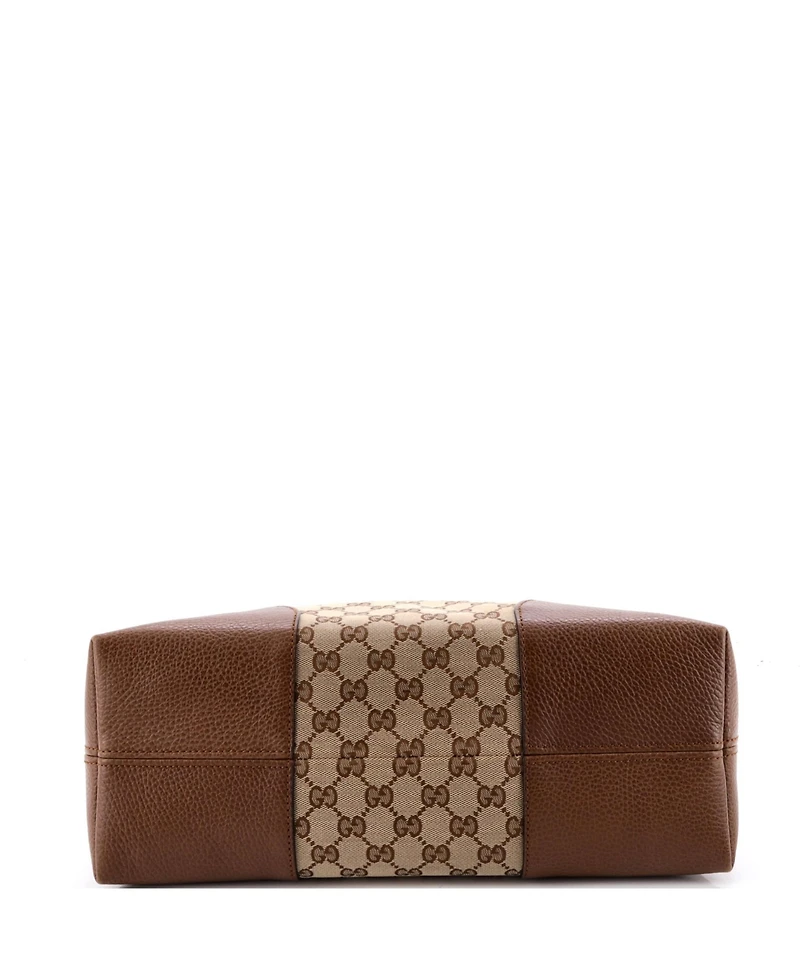 Pre-Owned Gucci Medium Bree Dome Tote Gg Canvas with Leather