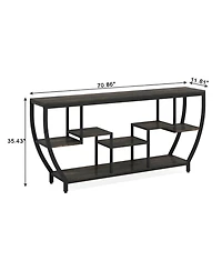 Slickblue Industrial Entryway Console Table with Open Shelves for Living Room Organization