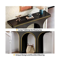 Slickblue Modern Wooden Entryway Console Table with Decorative Arch Base Design