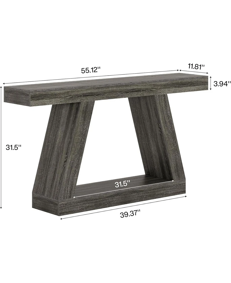 Slickblue Farmhouse Console Sofa Table with Storage for Living Room and Entryway Organization