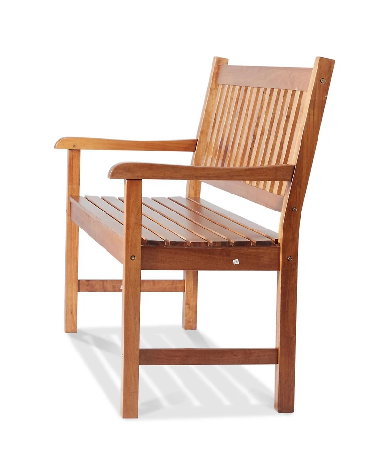 flynama 50" Outdoor Wood Garden Bench with Backrest, 800 lbs Capacity