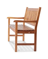 flynama 50" Outdoor Wood Garden Bench with Backrest, 800 lbs Capacity