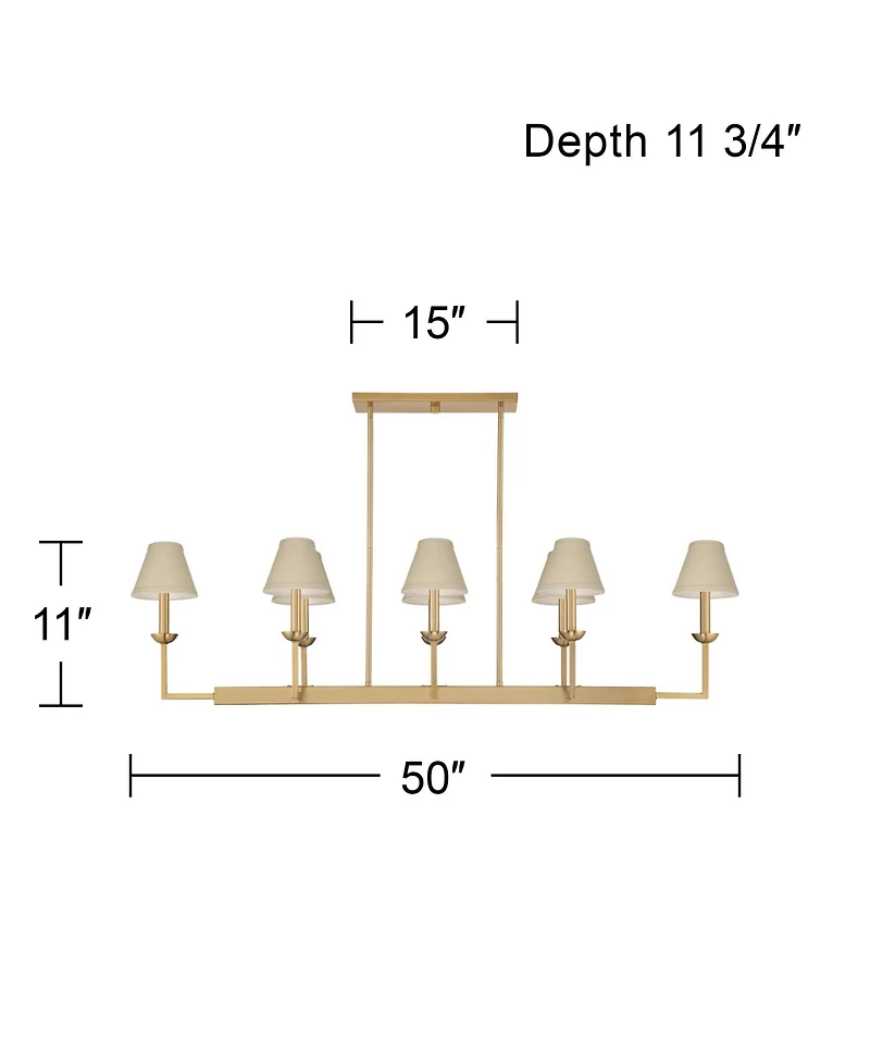 Possini Euro Design Kime 50inch W 8-Light Island Chandelier with Shades