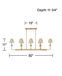 Possini Euro Design Kime 50inch W 8-Light Island Chandelier with Shades