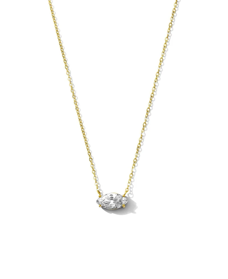 Joey Baby Oval Crystal Choker Necklace in Gold-Tone Stainless Steel