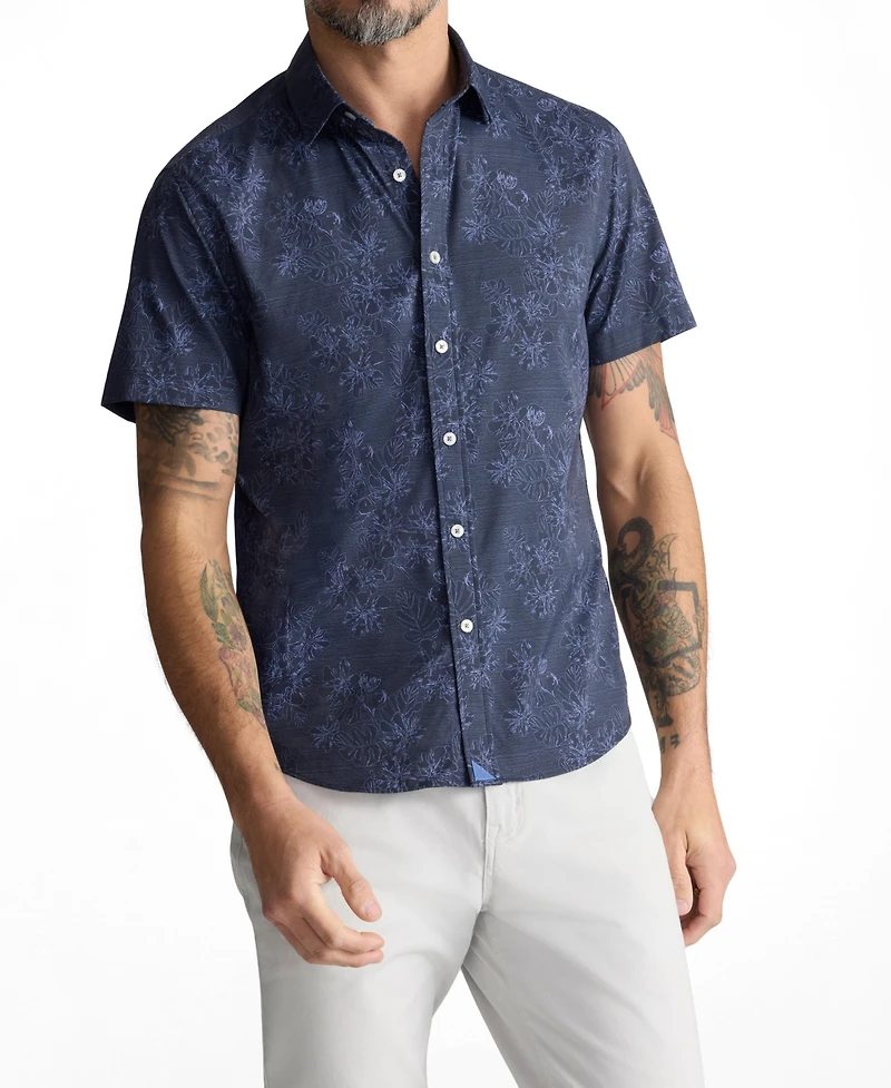 UNTUCKit Men's Slim Fit Performance Short-Sleeve Islington Shirt