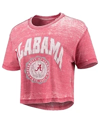 Pressbox Women's Crimson Alabama Tide Edith Burnout Crop T-Shirt