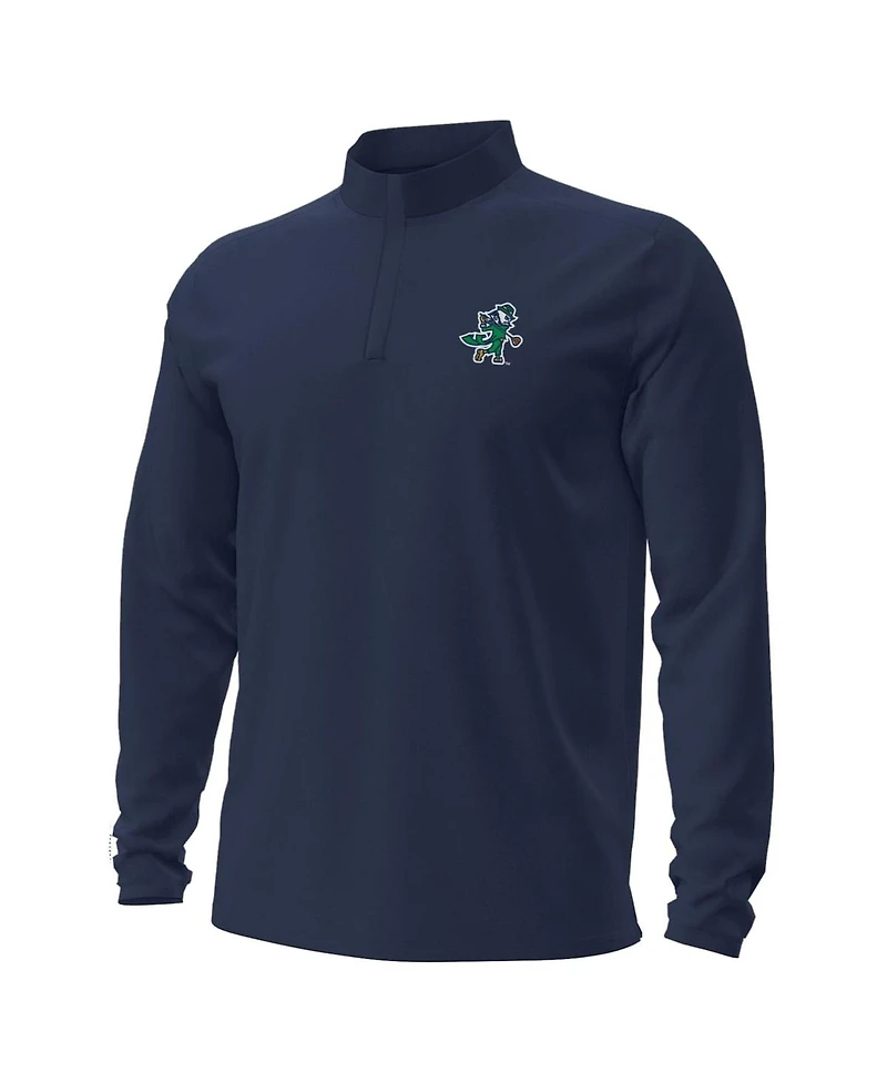 Under Armour Men's Navy Notre Dame Fighting Irish Golf Leprechaun Motion Quarter-Zip Pullover Hoodie