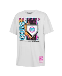 Mitchell & Ness Big Boys and Girls White Chicago Cubs Cooperstown Neon Field Shock T-Shirt