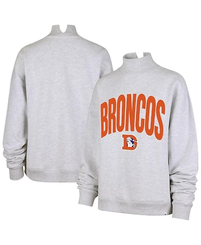 '47 Brand Women's Gray Denver Broncos Subtle Muse Mock Neck Sweatshirt