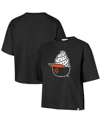 '47 Brand Women's Black Baltimore Orioles Ice Cream Helmet T-Shirt