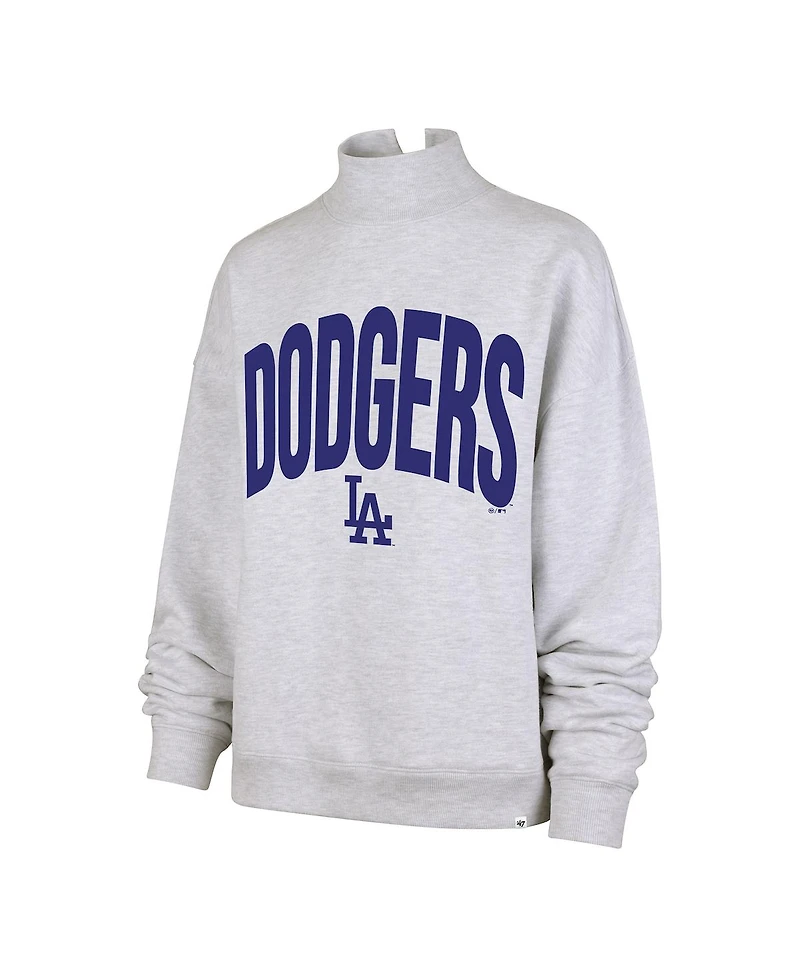 '47 Brand Women's Heather Gray Los Angeles Dodgers Subtle Muse Mock Neck Sweatshirt