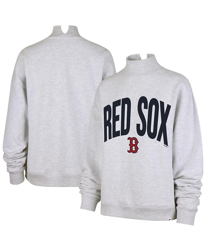 '47 Brand Women's Heather Gray Boston Red Sox Subtle Muse Mock Neck Sweatshirt