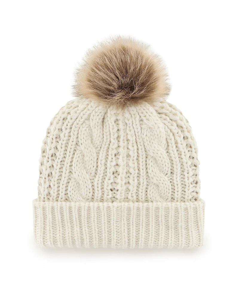 '47 Brand Women's White Seattle Seahawks Wave Banner Miko Cuffed Knit Hat with Pom