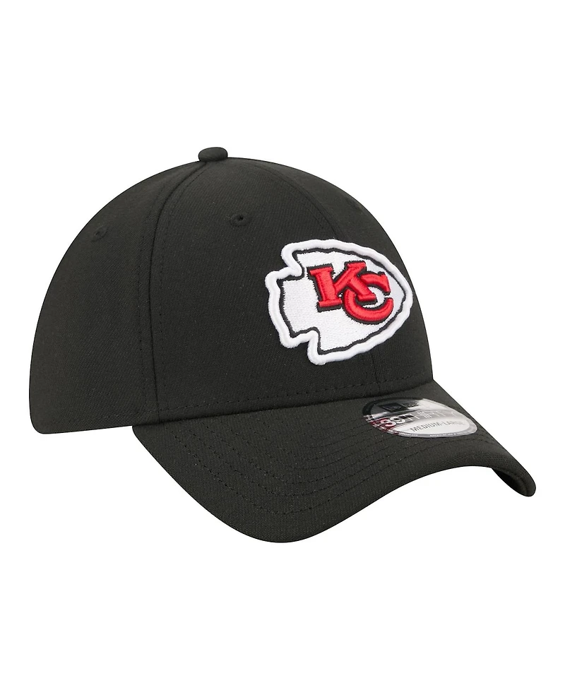New Era Men's Black Kansas City Chiefs Core Team 39THIRTY Flex Hat