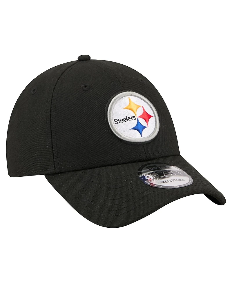 New Era Men's Black Pittsburgh Steelers Core Team 9FORTY Adjustable Hat