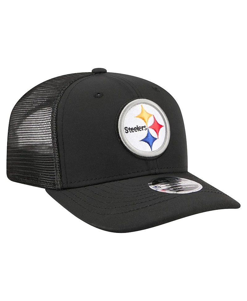 New Era Men's Black Pittsburgh Steelers 9SEVENTY Trucker Adjustable Hat