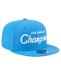New Era Men's Powder Blue Los Angeles Chargers Core Team Script 9FIFTY Snapback Hat