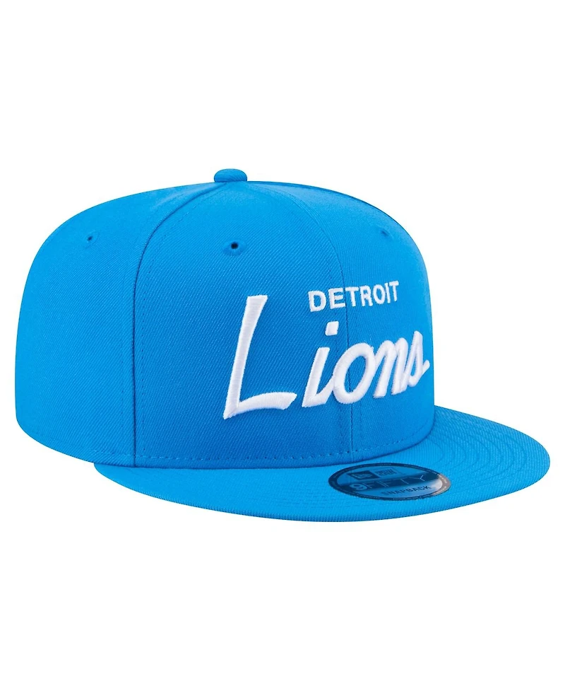 New Era Men's Blue Detroit Lions Core Team Script 9FIFTY Snapback Hat