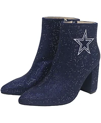 Cuce Women's Navy Dallas Cowboys Crystal Heel Booties