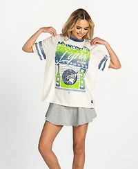 The Wild Collective Women's White Minnesota Lynx Drop-Shoulder Oversized T-Shirt