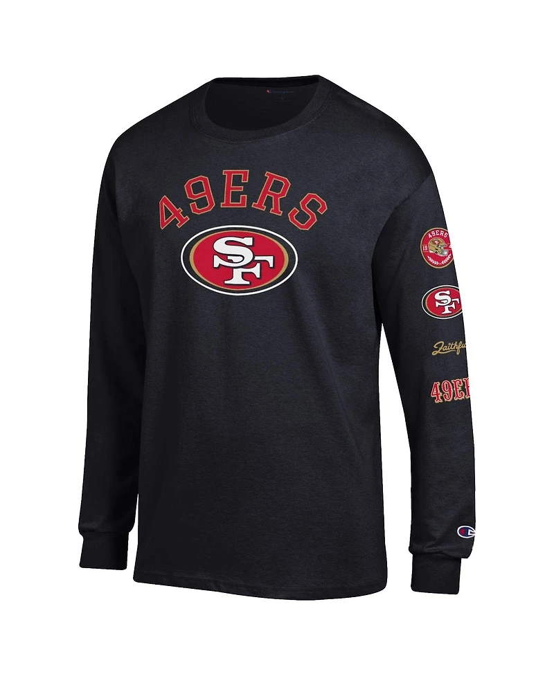 Champion Men's Black San Francisco 49ers Seal Long Sleeve T-Shirt