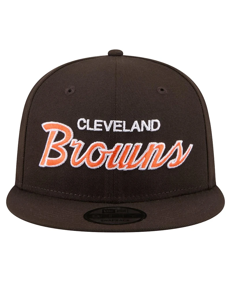 New Era Men's Brown Cleveland Browns Core Team Script 9FIFTY Snapback Hat