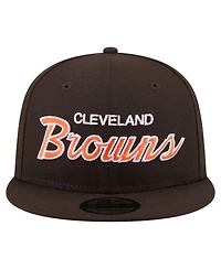 New Era Men's Brown Cleveland Browns Core Team Script 9FIFTY Snapback Hat