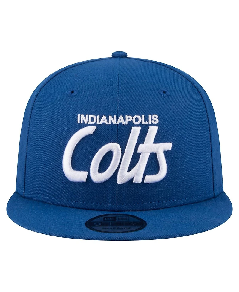 New Era Men's Royal Indianapolis Colts Core Team Script 9FIFTY Snapback Hat