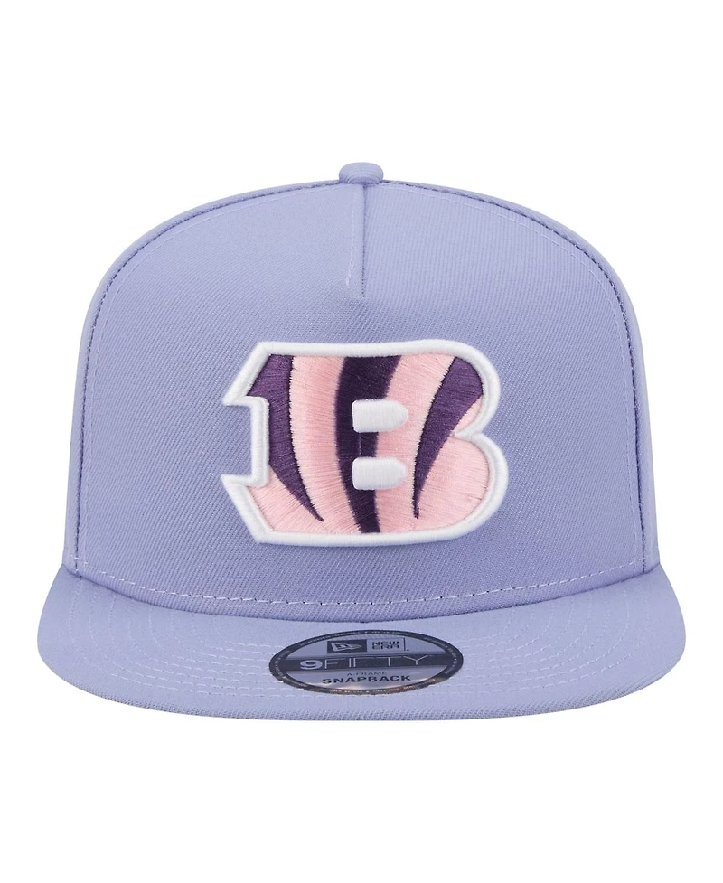 New Era Men's Lavender Cincinnati Bengals Bloom A-Frame 9FIFTY Snapback Hat