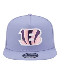 New Era Men's Lavender Cincinnati Bengals Bloom A-Frame 9FIFTY Snapback Hat
