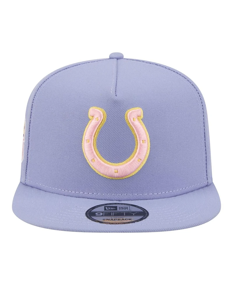 New Era Men's Lavender Indianapolis Colts Bloom A-Frame 9FIFTY Snapback Hat