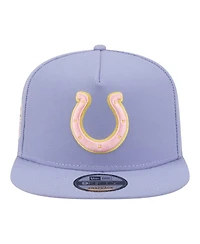 New Era Men's Lavender Indianapolis Colts Bloom A-Frame 9FIFTY Snapback Hat