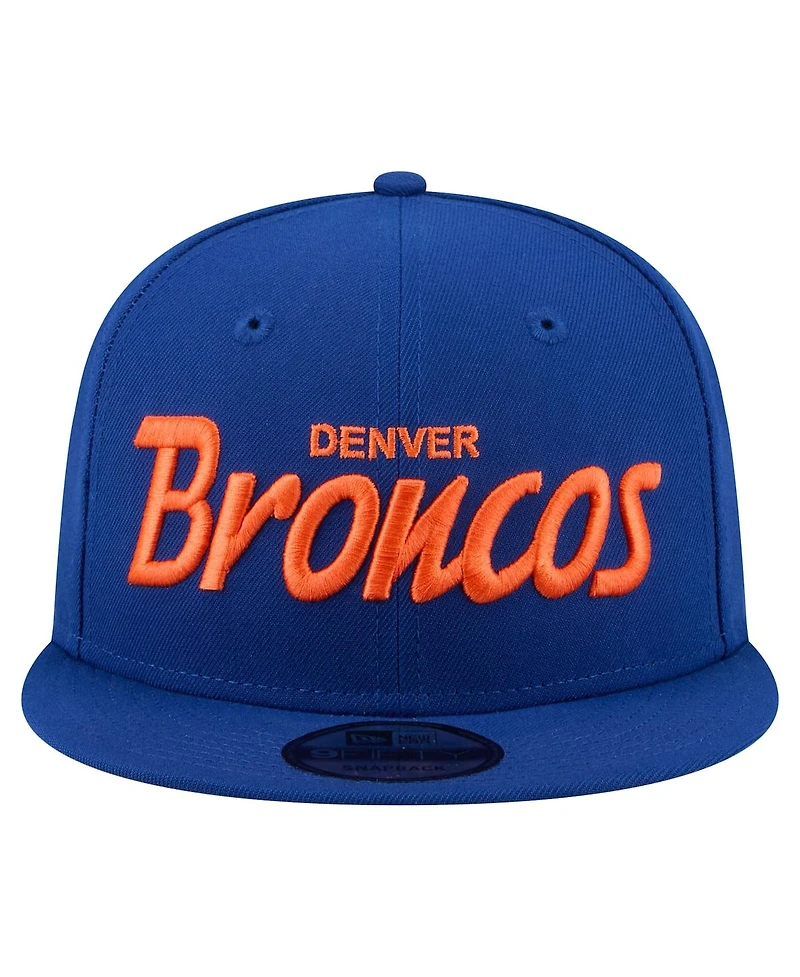 New Era Men's Royal Denver Broncos Core Team Script 9FIFTY Snapback Hat