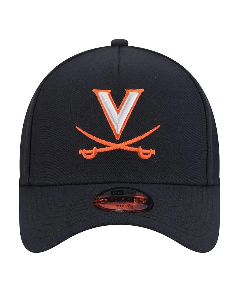 New Era Big Boys and Girls Navy Virginia Cavaliers 9FORTY A-Frame Adjustable Hat