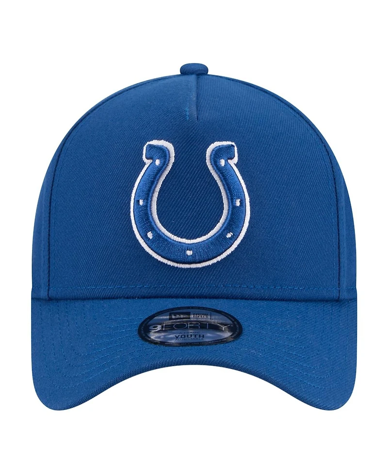 New Era Big Boys and Girls Royal Indianapolis Colts 9FORTY A-Frame Adjustable Hat