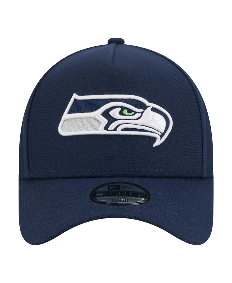 New Era Big Boys and Girls College Navy Seattle Seahawks 9FORTY A-Frame Adjustable Hat