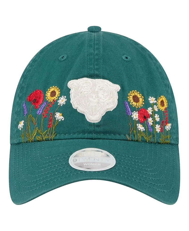 New Era Women's Green Chicago Bears Wildflower 9TWENTY Adjustable Hat