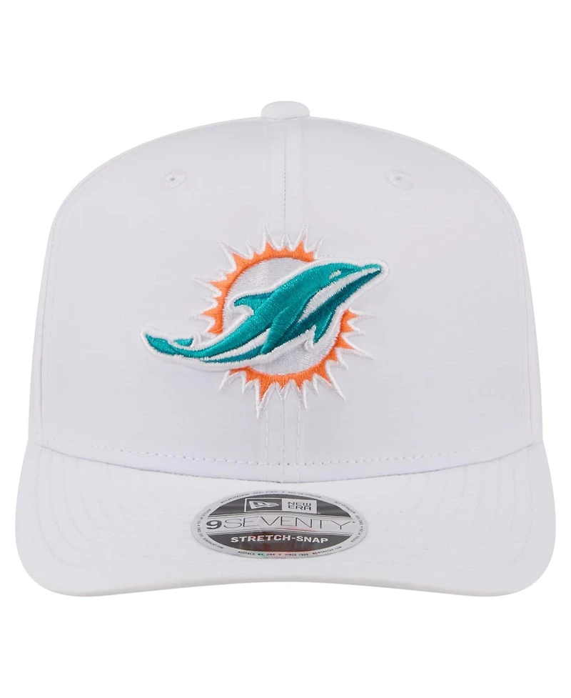 New Era Men's White Miami Dolphins Name Plate 9SEVENTY Adjustable Hat