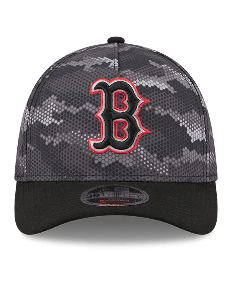 New Era Men's Black Boston Red Sox Camo 39THIRTY A-Frame Flex Hat