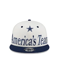 New Era Men's Cream Dallas Cowboys Oversized Slogan 9FIFTY Snapback Hat