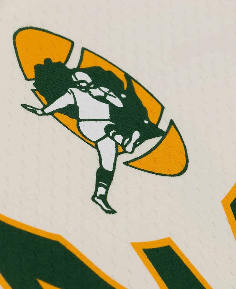 Mitchell & Ness Women's Reggie White Cream Green Bay Packers Retired Player Cropped Fashion Jersey