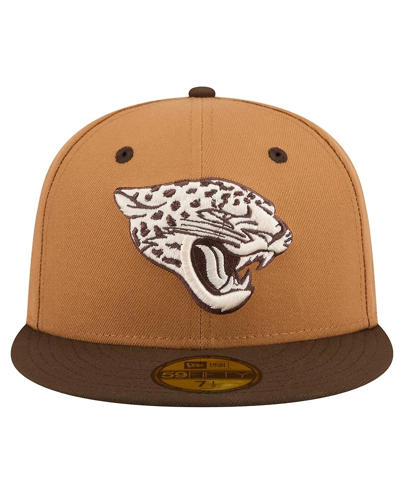 New Era Men's Light Brown/Dark Brown Jacksonville Jaguars Two-Tone Walnut 59FIFTY Fitted Hat