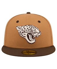 New Era Men's Light Brown/Dark Brown Jacksonville Jaguars Two-Tone Walnut 59FIFTY Fitted Hat