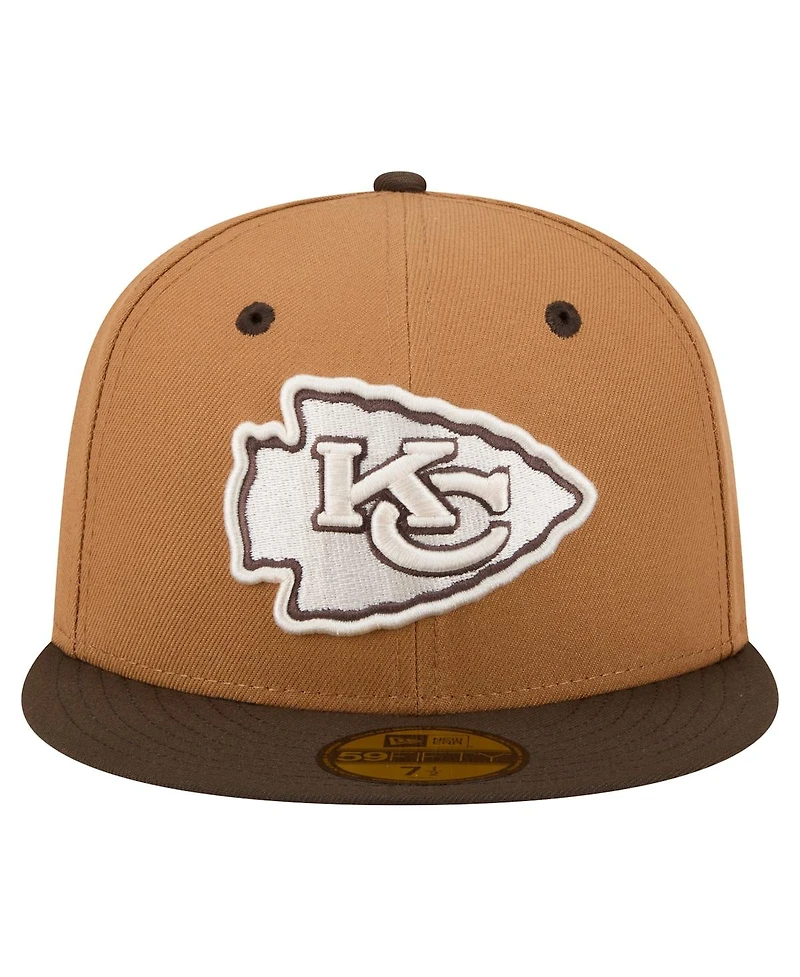 New Era Men's Light Brown/Dark Brown Kansas City Chiefs Two-Tone Walnut 59FIFTY Fitted Hat