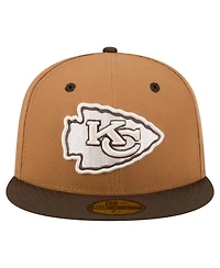 New Era Men's Light Brown/Dark Brown Kansas City Chiefs Two-Tone Walnut 59FIFTY Fitted Hat