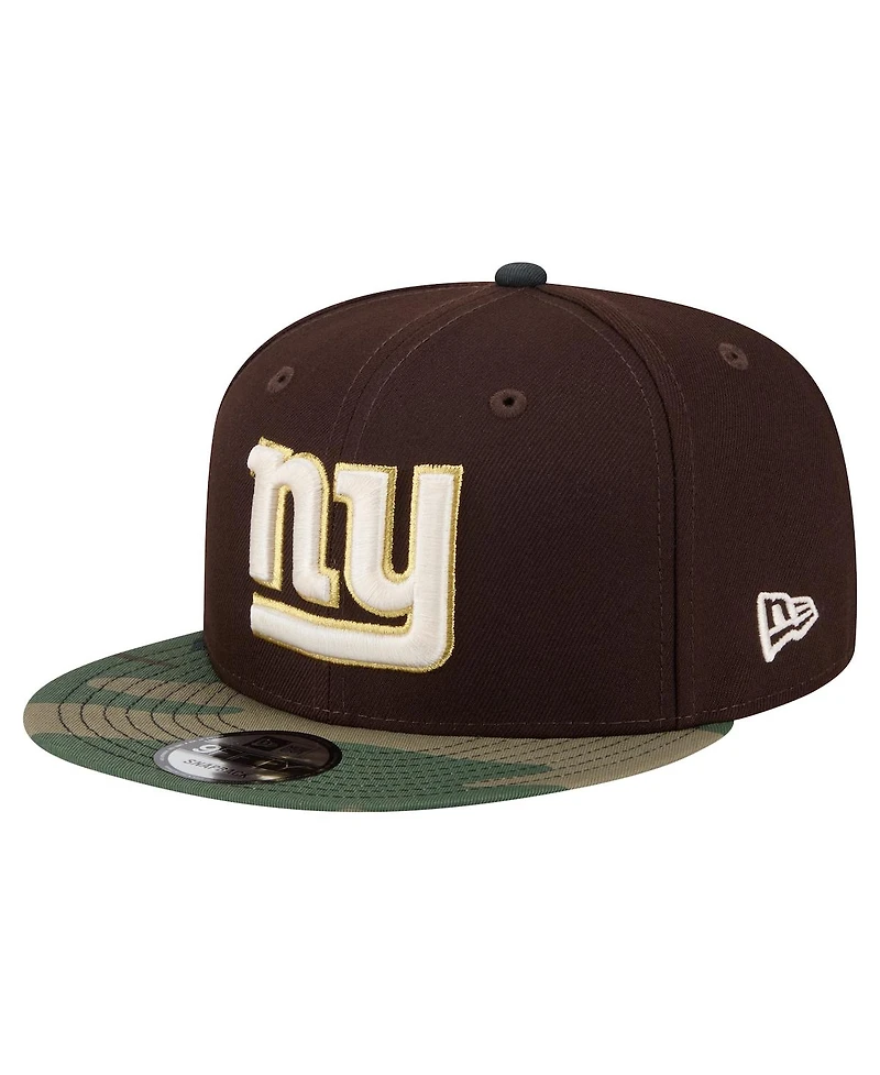 New Era Men's Dark Brown New York Giants Burnt Wood Camo 9FIFTY Snapback Hat