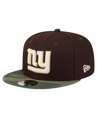 New Era Men's Dark Brown New York Giants Burnt Wood Camo 9FIFTY Snapback Hat